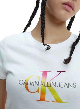 T-Shirt Calvin Klein Jeans Filled  Branco Mulher