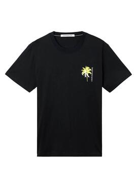 T-Shirt Calvin Klein Palm Print Preto Homem
