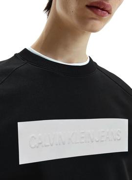 Sweat Calvin Klein Blocking Preto Homem