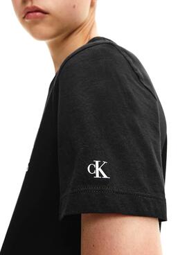 T-Shirt Calvin Klein Shadow Logo Preto Menino