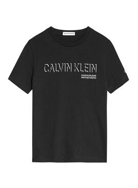 T-Shirt Calvin Klein Shadow Logo Preto Menino