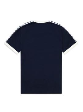 T-Shirt Fred Perry Taped Ringer Azul Marinho De Homem