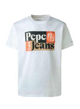 T-Shirt Pepe Jeans Wells Branco para Menino