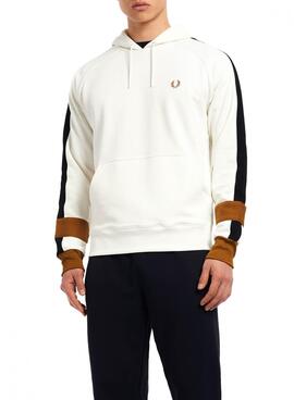 Sweat Fred Perry Beige Con Ribete para Homem