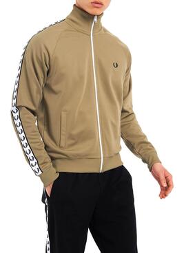 Casaca Fred Perry Taped Track Dark Caramel