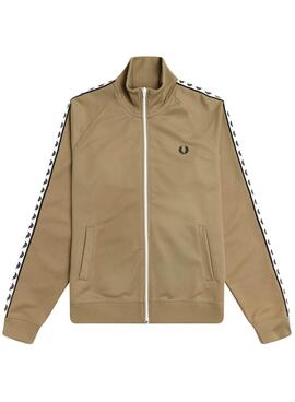 Casaca Fred Perry Taped Track Dark Caramel