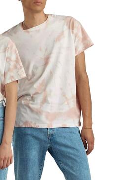 T-Shirt Levis Tie Dye Rosa y Branco