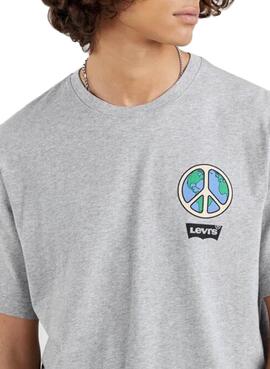 T-Shirt Levis Peace Cinza para Homem