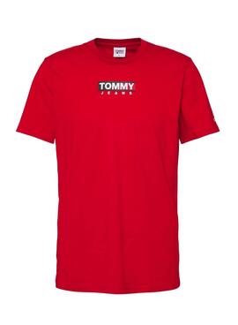 T-Shirt Tommy Jeans Entry Print Vermelho para Homem