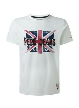 T-Shirt Pepe Jeans Roland Branco para Homem