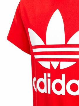 T-Shirt Adidas Trefoil Vermelho para Menino e Menina