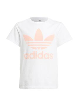 T-Shirt Adidas Trefoil Branco para Menina e Menino