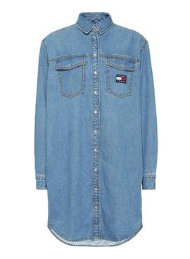 Vestido Tommy Jeans Relaxed Denim para Mulher