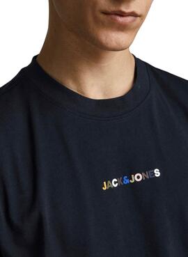 T-Shirt Jack Jones Blalandon Azul Marinho para Homem