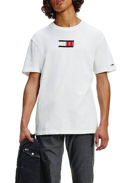 T-Shirt Tommy Jeans Vintage Flag Branco