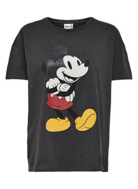 T-Shirt Only Disney Mickey Mouse Cinza para Mulher