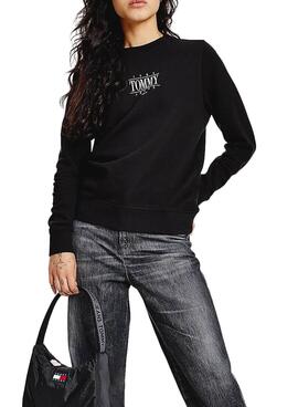 Sweat Tommy Jeans Essential Logo Preto Mulher