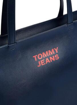 Bolsa Tommy Jeans Essential PU Tote Azul Marinho Mulher