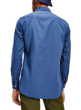 Camisa Tommy Hilfiger Natural Soft Azul Homem