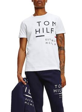 T-Shirt Tommy Hilfoger Wrap Branco para Homem
