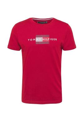 T-Shirt Tommy Hilfiger Lines Vermelho para Homem