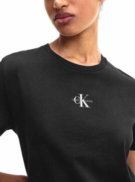 T-Shirt Calvin Klein Jeans Micro Monogram Preto