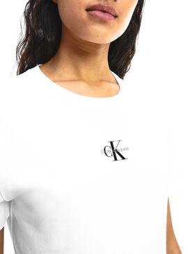T-Shirt Calvin Klein Jeans Micro Monogram Branco
