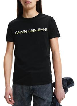T-Shirt Calvin Klein Jeans Instit Preto