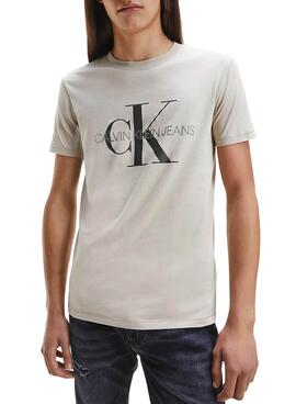 T-Shirt Calvin Klein Jeans Monogram Bege
