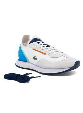 Sapatilhas Lacoste Match Break Branco Azul Mulher