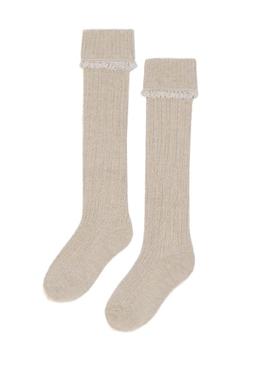 Calcetas Mayoral Braided Beige para Menina