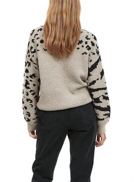 Camisola Vila Alia Animal Print Bege para Mulher