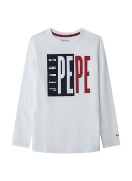 T-Shirt Pepe Jeans Aaron Branco para Menino
