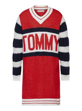 Vestido Knitted Tommy Hilfiger Bold Vermelho Menina