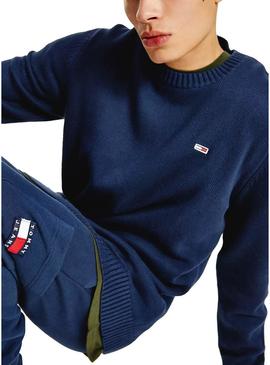 Camisola Tommy Jeans Essential Crew Azul Marinho Homem