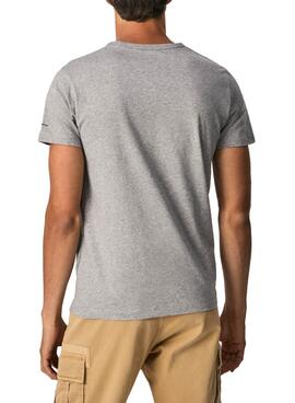 T-Shirt Pepe Jeans Sacha Gray Marl para Homem
