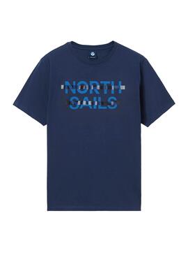 T-Shirt North Sails Logo Azulon para Homem