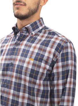 Camisa Klout Breca Azul y Naranja para Homem