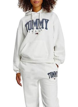 Sweat Tommy Jeans Collegiate Branco Capuz