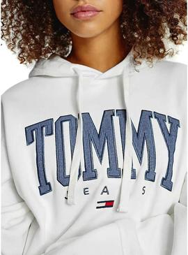 Sweat Tommy Jeans Collegiate Branco Capuz