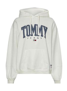 Sweat Tommy Jeans Collegiate Branco Capuz