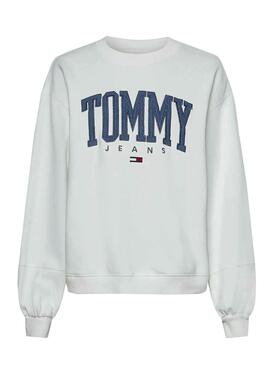 Sweat Tommy Jeans Collegiate Branco para Mulher