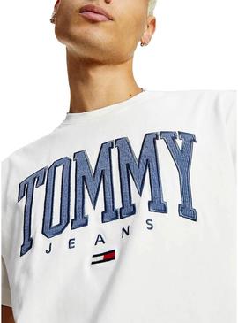 T-Shirt Tommy Jeans Collegiate Branco para Homem