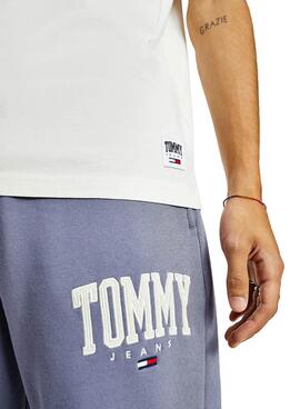 T-Shirt Tommy Jeans Collegiate Branco para Homem