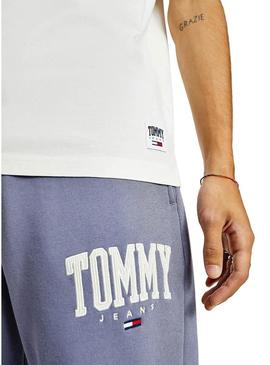 T-Shirt Tommy Jeans Collegiate Branco para Homem