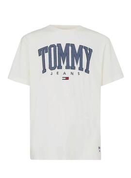 T-Shirt Tommy Jeans Collegiate Branco para Homem