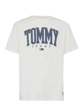 T-Shirt Tommy Jeans Collegiate Branco para Homem