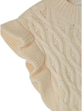 Colete Name It Ramat Knit Beige para Menina