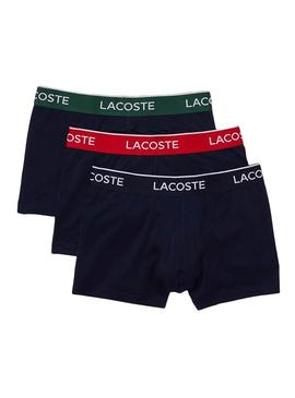 Pack 3 Cuecas Lacoste Boxer Azul Marinho Homem