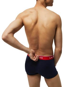 Pack 3 Cuecas Lacoste Boxer Azul Marinho Homem